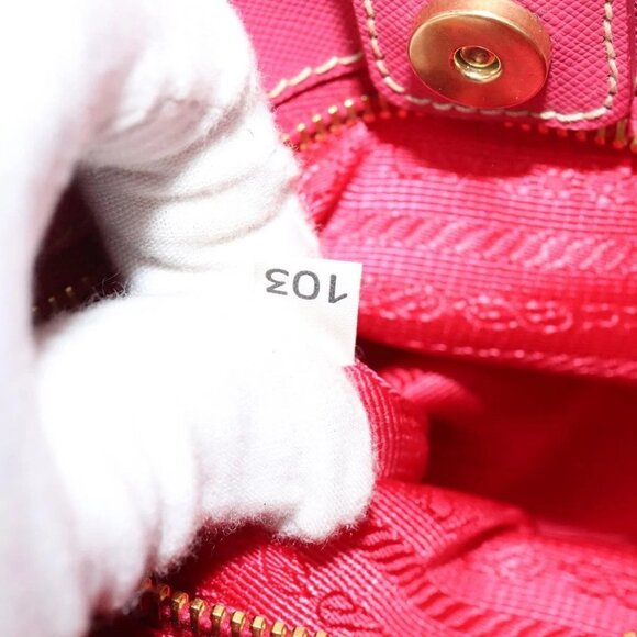 PRADA Hand Bag Nylon 2way Pink Gold Auth 134444 - Picture 11 of 16